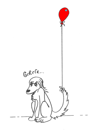 Greg Crothers tied a balloon to Gaelif's tail.