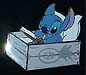 Stitch in his box.