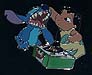 Stitch and the record player.