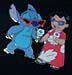 Stitch and Lilo lick snowcones.